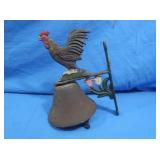 Vintage Cast Iron Wall Mounted BEll w/Rooster