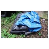 Two Tarps, One Blue with Grommets, One Large