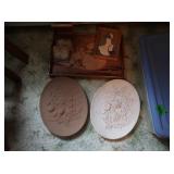 Vintage Ceramic Flower Hanging Displays, A Wooden