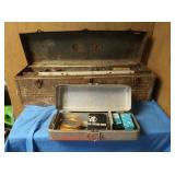 Lg Metal tool box, 30x9x9", w/contents, &