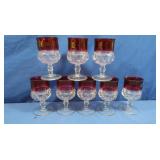 Indiana Glass Water Goblets w/Ruby Red King