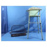 Vintage Metal Doll Highchair 12x13x28" and Sm
