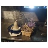 Variety of Glassware,Baking Containers,Wicker