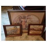 2 matching 12x10" Picture Frames w/Photos, & 1