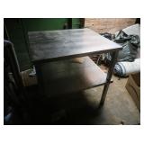 Metal Two Tier Work Table, 36x36x32"