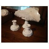 2 Westmoreland Milk Glass Candle Holders&Milk