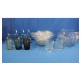 Indian Glass Punch Bowl Set,Glass Tumblers,Glass
