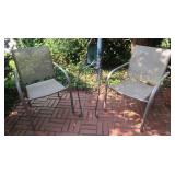 2 Outdoor Aluminum Chairs,Metal