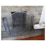 Metal Fireplace Screen&Metal Log Holder