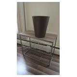 2 Shelf Stand 20x12x25"H&Waste Basket