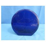 WVU Blue Solid Glass Paper Weight