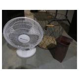 Oscillating Table Fan,Wire Basket 16"H