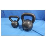 2 Cast Iron Kettle Bells-20lbs&55lbs