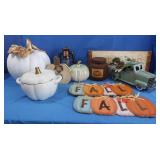 Fall Decorations w/Heavy Duty Tote