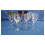 Ruby Red Glass Champagne Flutes&other Stemware