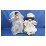 2 Vintage Porcelain Dolls"wedding under a