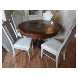 48" Circular Pedestal Dining Room Table w/5