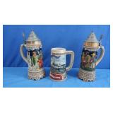 2-12" Musical Beer Steins,Miller High Life Beer