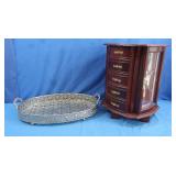 Rotating Dresser Top Jewelry Box(11x16),Oval