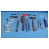 Tool Lot-Vice Grips,Open Ended Wrenches,Pipe