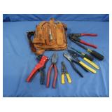 Leather Tool Belt w/Hand Tools:Screwdrivers,Wire
