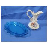 Vintage Capodimonte Porcelain Pitcher, 5'H, &