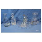 Clear Glass Cake Stand,Ice Lip Pitcher,Liquor