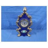 Vintage Italian Ceramic Mantel Clock 5x2.75x9.5',