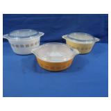 Vintage Pyrex Lidded Casserole Dishes in 'Town &