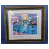 Glass Framed Matted Painting-32.5x30'