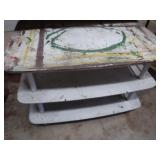 Wheeled 3 Tier Wooden Table/Cart 30x20x21'H