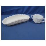 Vintage L.E. Smith 'Cane and Arch' Milk Glass