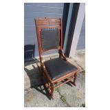 Vintage Wooden Rocking Chair w/Padded Seat