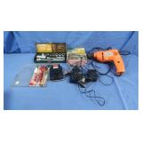 Chicago 3/8' VSR Drill(Works), S.K. Tools 12 pc,