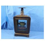 Vintage Wooden Display Case, 10x4.5x19', w/Bronze