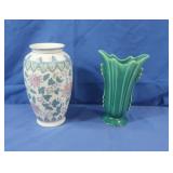 Porcelain 10' Vase&Green 10'Vase