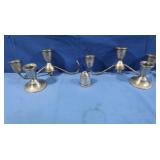 Assortment of Weighted Silver Candle Holders