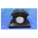 Antique Wind Up Clock With Key13x14x6", Black