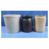 3 Vintage Crocks-2 Exc Cond,1 has a crack