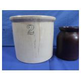 1 Large 9x10" Crock & 1-6x4.5" Crock