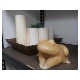 Variety  of Large Candles-Green,White&Golden Frog