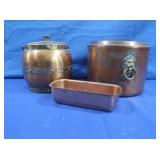 Copper Ice Bucket,Butter Cover,Bowl w/lid