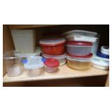 Miscellaneous Tupperware and Wooden Serving Tray