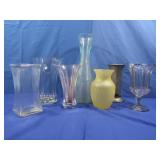 Miscellaneous Clear Glass &metal Vases