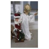 2 Large Christmas Decorations-43"Angel,34"Wooden