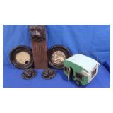 Hand Built Wooden Camper, 2 Decorative Wooden