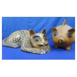 2 Mexican Decorative Animal Figures