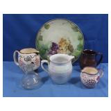 Antique Hand Painted Serving Dish,4 Different