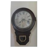 Antique Wall Hanging  Clock 17x24" w/Key,