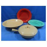 Vintage Fiestaware-Plates, Large Bowls& Cooking